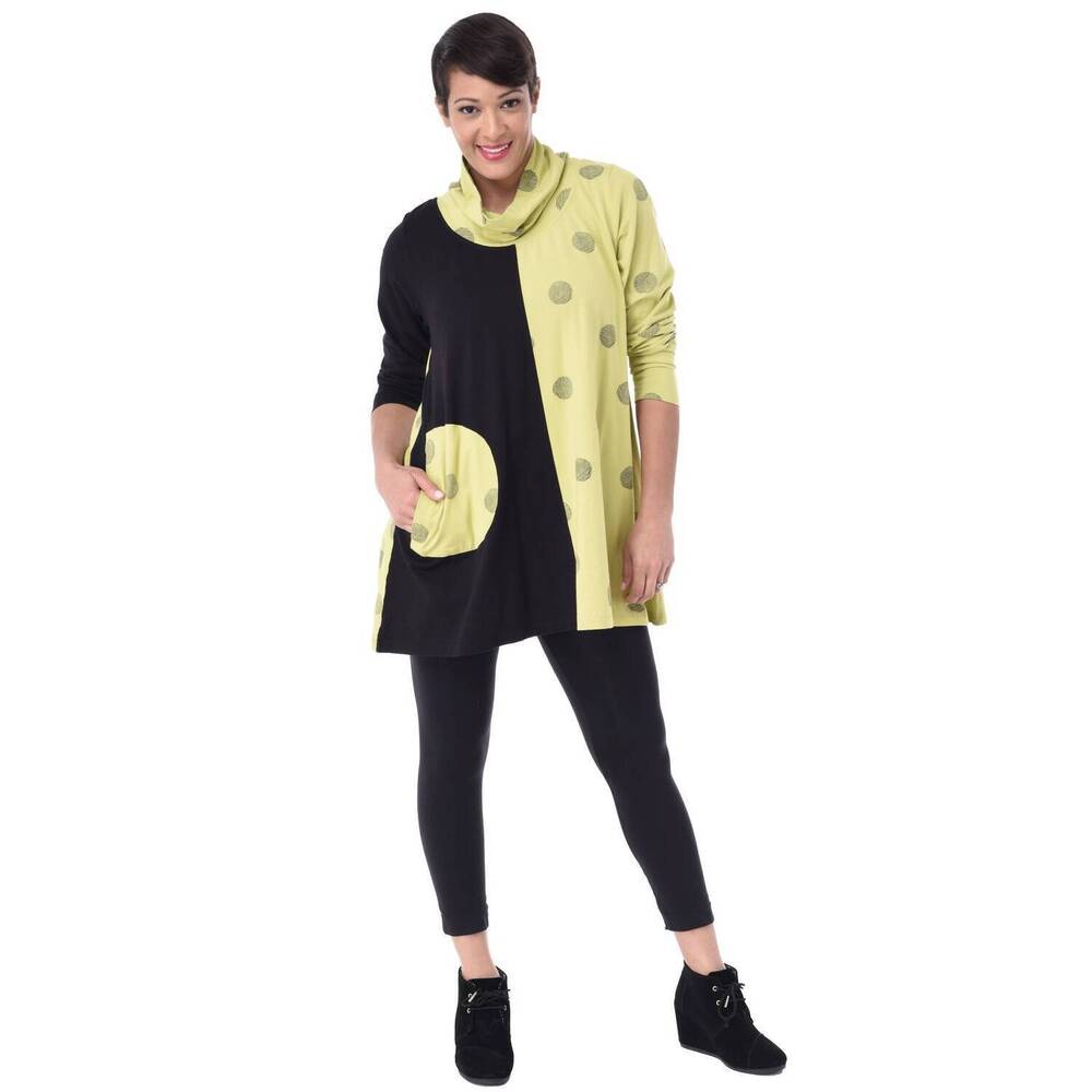 NEW TULIP CLOTHING blakely pullover in green thumbprint